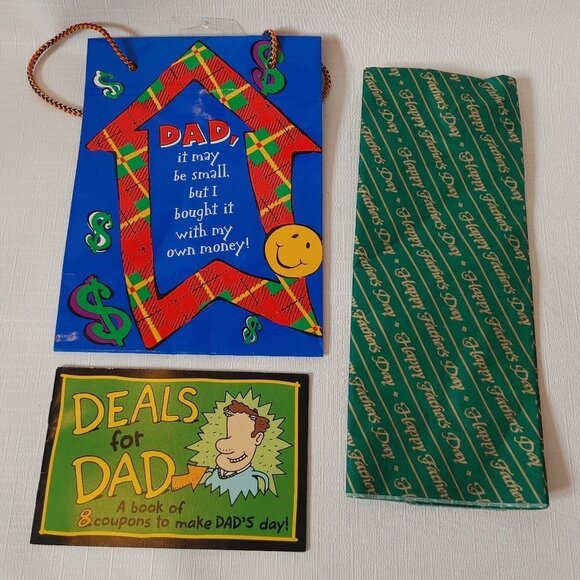 Vintage Father's Day Wrapping Paper Coupon Booklet - Picture 1 of 3